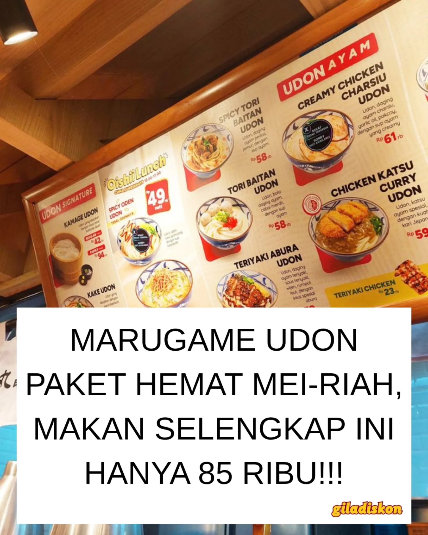 Paket Udon + Chikuwa Cheese + Latte Rp85rb