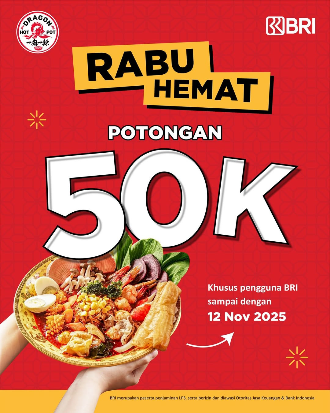 Promo Dragon Hot Pot Rabu Hemat Diskon 50% dengan BRI - Image 1
