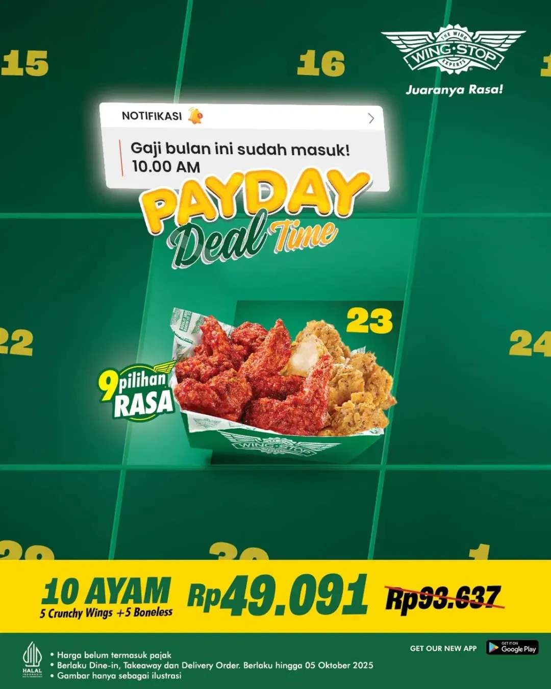 Promo Wingstop Payday Deal 10 Ayam Rp 49 Ribuan s/d 5 Oktober 2025 - Image 2